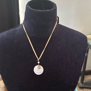 NWT Cedar Point Cool Jewels Mother Of Pearl Disc Pendant Necklace